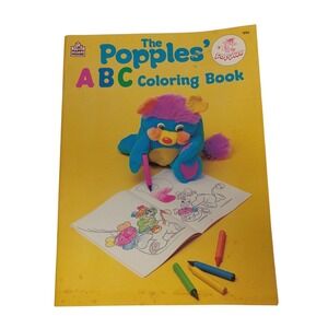 Vintage 1986 Popples' ABC‎ Coloring Book -Happy House 1 Page Has An Ink Spot